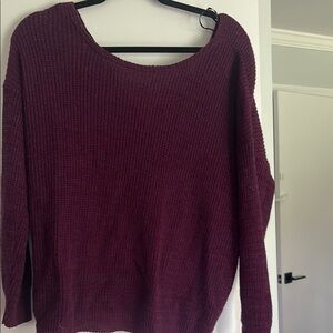 Absolutely Creative Worldwide Deep Red Scoop Neck Sweater